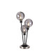 Placid Table Lamp Touch Switch 3x E14 15cm Round Texture Smooth/Ribbed Glass Shade Satin Nickel