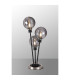 Placid Table Lamp Touch Switch 3x E14 15cm Round Texture Smooth/Ribbed Glass Shade Satin Nickel