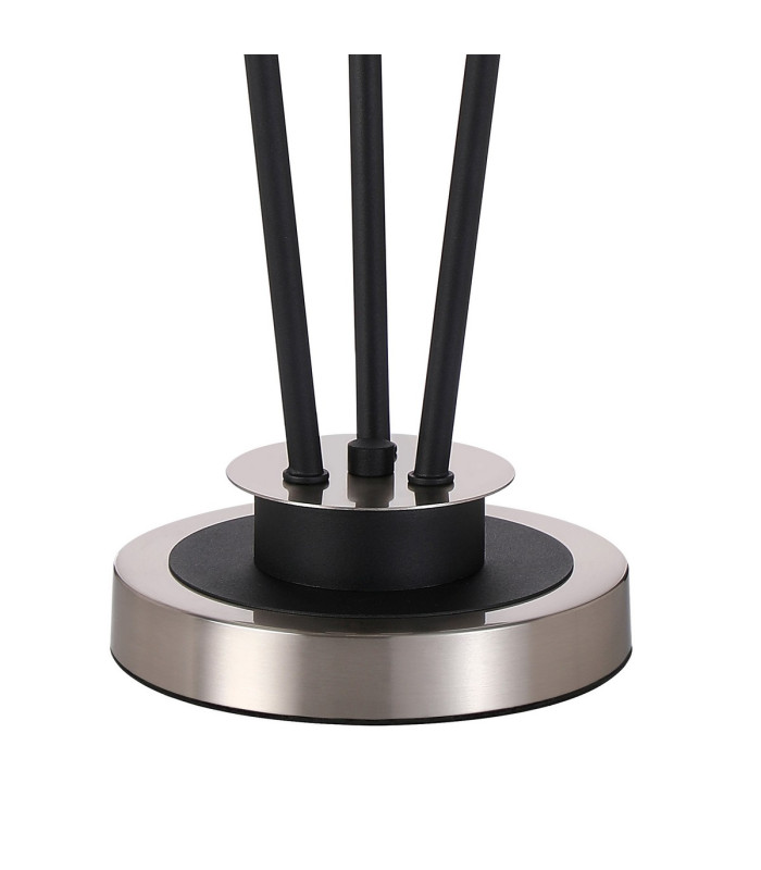 Placid Table Lamp Touch Switch 3x E14 15cm Round Texture Smooth/Ribbed Glass Shade Satin Nickel