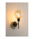 Placid Switched Wall Light 1 Light E14 15cm Round Glass Shade Brass Amber Plated & Satin Black-3