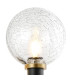 Placid Switched Wall Light 1 Light E14 15cm Round Crackled Glass Shade Brass Clear & Satin Black-6