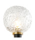 Placid Switched Wall Light 1 Light E14 15cm Round Textured Crumple Glass Shade Brass Clear & Satin Black-6