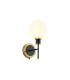 Placid Switched Wall Light 1 Light E14 15cm Round Glass Shade Brass Opal & Satin Black-1