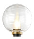 Placid Switched Wall Light 1 Light E14 15cm Round Ribbed Glass Shade Brass Clear & Satin Black-6