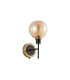 Placid Switched Wall Light 1 Light E14 15cm Round Segment Glass Shade Brass Amber Plated & Satin Black-3