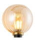 Placid Switched Wall Light 1 Light E14 15cm Round Segment Glass Shade Brass Amber Plated & Satin Black-5