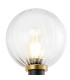 Placid Switched Wall Light 1 Light E14 15cm Round Segment Glass Shade Brass Clear & Satin Black-5