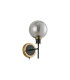 Placid Switched Wall Light 1 Light E14 15cm Round Segment Glass Shade Brass Smoke Plated & Satin Black-4