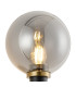 Placid Switched Wall Light 1 Light E14 15cm Round Glass Shade Brass Smoke Plated & Satin Black-6
