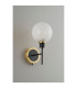 Placid Switched Wall Light 1 Light E14 15cm Round Speckled Glass Shade Brass White & Satin Black-7