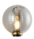 Placid Switched Wall Light 1 Light E14 15cm Round Textured Smooth / Ribbed Glass Shade Brass Smoke Plated & Satin Black-6