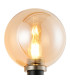 Placid Switched Wall Light 1 Light E14 15cm Round Glass Shade Satin Nickel Amber Plated & Satin Black-5