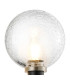 Placid Switched Wall Light 1 Light E14 15cm Round Crackled Glass Shade Satin Nickel Clear & Satin Black-6