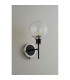 Placid Switched Wall Light 1 Light E14 15cm Round Crackled Glass Shade Satin Nickel Clear & Satin Black-7