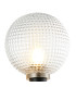 Placid Switched Wall Light 1 Light E14 15cm Round Textured Diamond Pattern Glass Shade Satin Nickel Clear & Satin Black-6