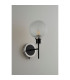 Placid Switched Wall Light 1 Light E14 15cm Round Textured Diamond Pattern Glass Shade Satin Nickel Clear & Satin Black-7