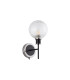Placid Switched Wall Light 1 Light E14 15cm Round Dimpled Glass Shade Satin Nickel Clear & Satin Black-4