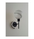 Placid Switched Wall Light E14 15cm Round White & Grey Marble Effect Glass Shade Satin Nickel & Satin Black Framework-7