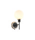 Placid Switched Wall Light 1 Light E14 15cm Round Glass Shade Satin Nickel Opal & Satin Black-1