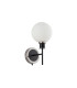 Placid Switched Wall Light 1 Light E14 15cm Round Glass Shade Satin Nickel Opal & Satin Black-4