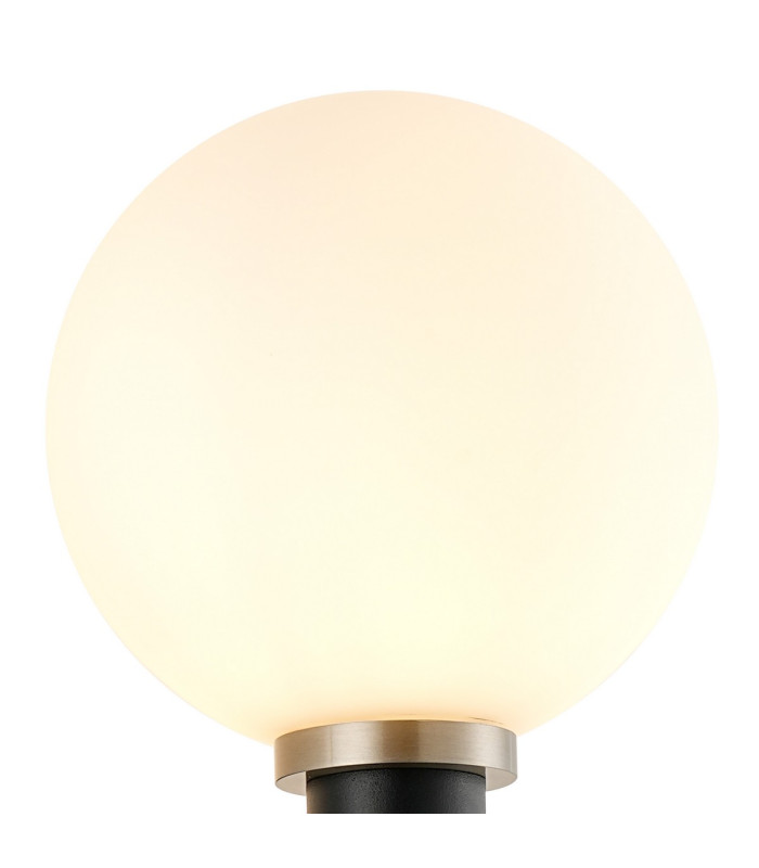 Placid Switched Wall Light 1 Light E14 15cm Round Glass Shade Satin Nickel Opal & Satin Black-6