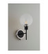 Placid Switched Wall Light 1 Light E14 15cm Round Ribbed Glass Shade Satin Nickel Clear & Satin Black-7