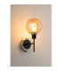 Placid Switched Wall Light 1 Light E14 15cm Round Segment Glass Shade Satin Nickel Amber Plated & Satin Black-3