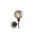 Placid Switched Wall Light 1 Light E14 15cm Round Segment Glass Shade Satin Nickel Smoke Plated & Satin Black-1