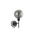 Placid Switched Wall Light 1 Light E14 15cm Round Segment Glass Shade Satin Nickel Smoke Plated & Satin Black-4