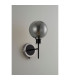 Placid Switched Wall Light 1 Light E14 15cm Round Segment Glass Shade Satin Nickel Smoke Plated & Satin Black-7