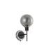 Placid Switched Wall Light 1 Light E14 15cm Round Glass Shade Satin Nickel Smoke Plated & Satin Black-4