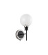 Placid Switched Wall Light 1 Light E14 15cm Round Speckled Glass Shade Satin Nickel White & Satin Black-4