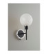 Placid Switched Wall Light 1 Light E14 15cm Round Speckled Glass Shade Satin Nickel White & Satin Black-7