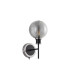 Placid Switched Wall Light E14 15cm Round Textured Smooth/Ribbed Glass Shade Satin Nickel Smoke Plated & Satin Black-4