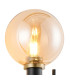 Placid Switched Wall Light 2 Light E14 15cm Round Glass Shade Brass Amber Plated & Satin Black-6