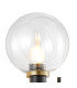 Placid Switched Wall Light 2 Light E14 15cm Round Glass Shade Brass Clear & Satin Black-6
