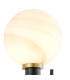 Placid Switched Wall Light 2 Light E14 15cm Round White & Grey Marble Effect Glass Shade Brass & Satin Black Framework-6