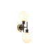 Placid Switched Wall Light 2 Light E14 15cm Round Glass Shade Brass Opal & Satin Black-1