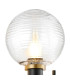 Placid Switched Wall Light 2 Light E14 15cm Round Ribbed Glass Shade Brass Clear & Satin Black-6