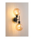 Placid Switched Wall Light 2 Light E14 15cm Round Segment Glass Shade Brass Amber Plated & Satin Black-3