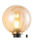 Placid Switched Wall Light 2 Light E14 15cm Round Segment Glass Shade Brass Amber Plated & Satin Black-6