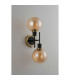 Placid Switched Wall Light 2 Light E14 15cm Round Segment Glass Shade Brass Amber Plated & Satin Black-7