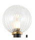 Placid Switched Wall Light 2 Light E14 15cm Round Segment Glass Shade Brass Clear & Satin Black-6
