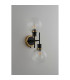 Placid Switched Wall Light 2 Light E14 15cm Round Segment Glass Shade Brass Clear & Satin Black-7