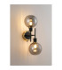 Placid Switched Wall Light 2 Light E14 15cm Round Segment Glass Shade Brass Smoke Plated & Satin Black-3