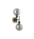 Placid Switched Wall Light 2 Light E14 15cm Round Segment Glass Shade Brass Smoke Plated & Satin Black-4