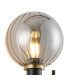 Placid Switched Wall Light 2 Light E14 15cm Round Segment Glass Shade Brass Smoke Plated & Satin Black-6