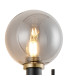 Placid Switched Wall Light 2 Light E14 15cm Round Glass Shade Brass Smoke Plated & Satin Black-6