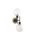 Placid Switched Wall Light 2 Light E14 15cm Round Speckled Glass Shade Brass White & Satin Black-3