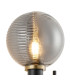 Placid Switched Wall Light 2 Light E14 15cm Round Textured Smooth / Ribbed Glass Shade Brass Smoke Plated & Satin Black-6